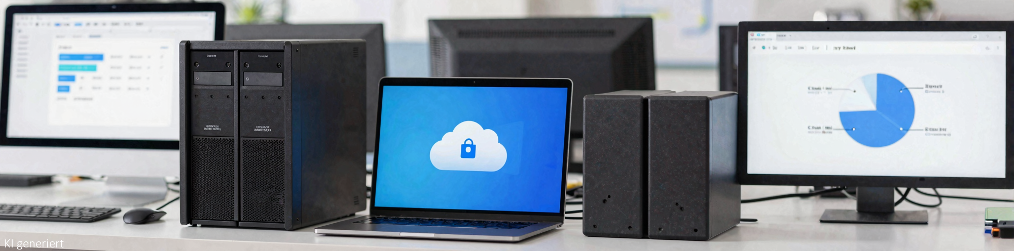 Backup Laptop und NAS zu sehen mit Statistik zu Backup