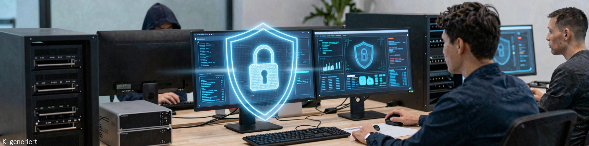 IT-Sicherheit, Monitor mit Schloss davor